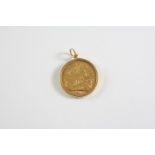 A GOLD SOVEREIGN 1911, in a 9ct gold pendant mount, total weight 9.1 grams