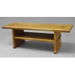 DEVON GUILD OF CRAFTSMEN - ARTS & CRAFTS STYLE COFFEE TABLE by Trevor Pate, the rectangular top with