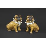 PAIR OF MEISSEN STYLE PUG DOGS probably by Conta & Bochme, the porcelain Pugs both seated and with