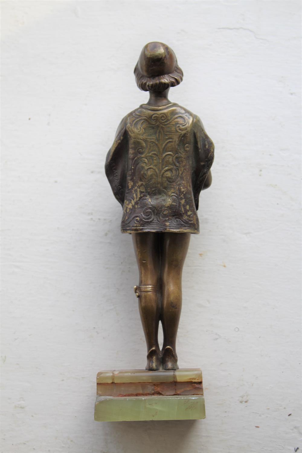 FRIEDRICH GOLDSCHEIDER BRONZE a small bronze figure of a boy in a Court uniform, and holding a - Image 7 of 12