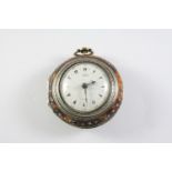 A SILVER AND TORTOISESHELL TRIPLE CASED POCKET WATCH BY GEORGE PRIOR with signed white enamel