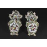 PAIR OF MEISSEN STYLE WALL POCKETS possibly by Samson of Paris in the manner of Meissen, the large