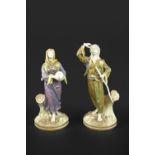 RARE PAIR OF ROYAL WORCESTER INDIAN FIGURES an unusual pair of Chinguin Indian figures, the male and