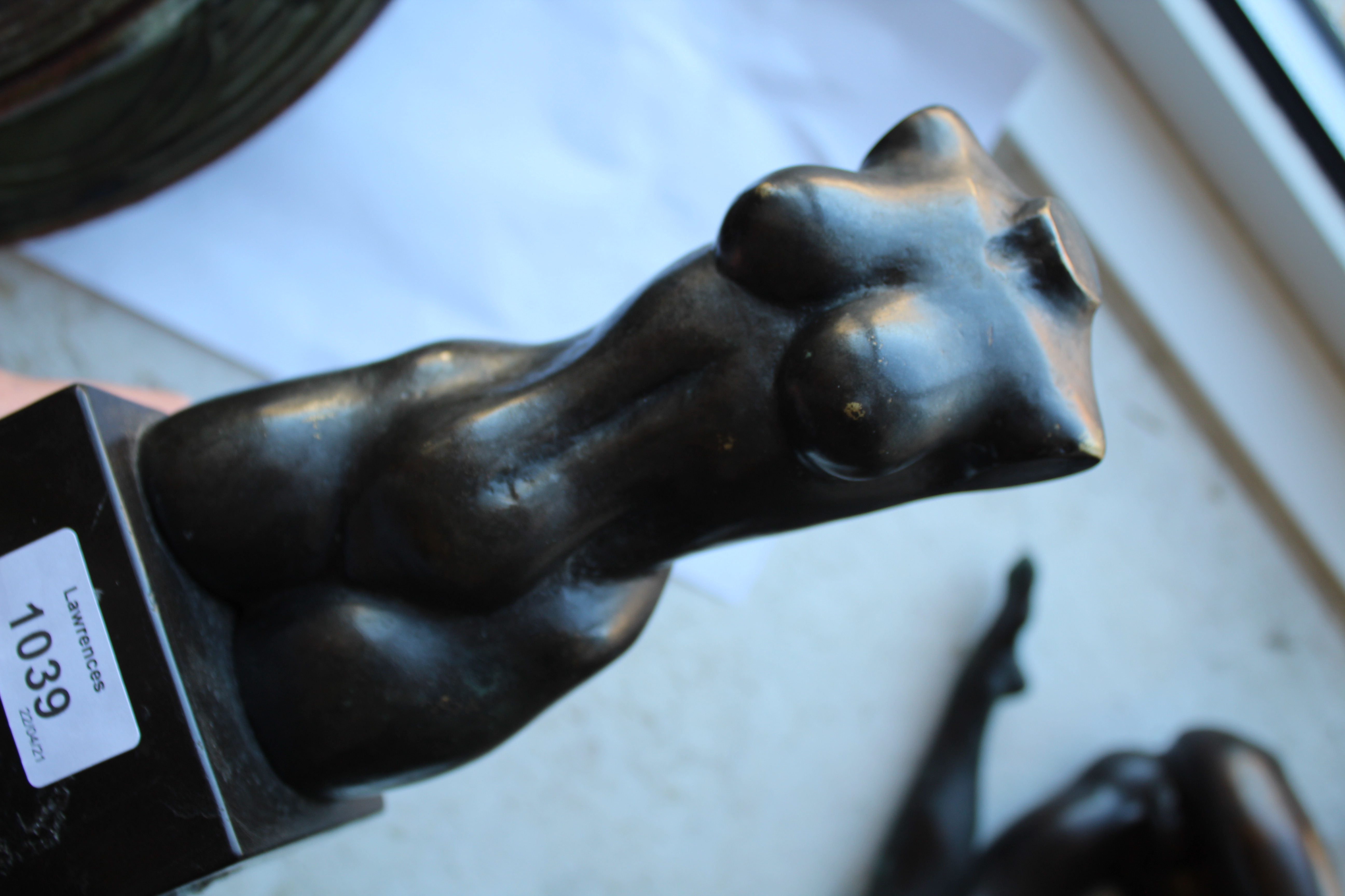 BRONZE SCULPTURE - SIGNED a bronze sculpture of a lady's torso, mounted on a block plinth. Signed - Image 15 of 16