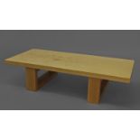 DEVON GUILD OF CRAFTSMEN - SYCAMORE COFFEE TABLE a low coffee table with a rectangular top supported