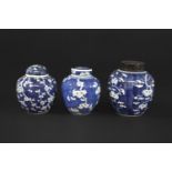 LARGE CHINESE GINGER JAR a late 19thc Chinese ginger jar, painted with prunus blossom and with a