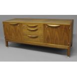 JENS RISOM MID CENTURY SIDEBOARD - DANISH a teak sideboard with three central drawers flanked by two