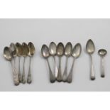 A SET OF FIVE WILLIAM IV OLD ENGLISH PATTERN TEA SPOONS by S. Hayne & D. Cater, London 1836, a set