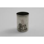 AN EARLY 19TH CENTURY AUSTRO-HUNGARIAN/GERMAN BEAKER engraved on one side with a coat of arms & an