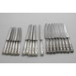 KING'S PATTERN KNIVES:- A set of eight table knives by Cooper Brothers & Sons, Sheffield 1960, a set