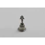 A LATE 18TH CENTURY SPANISH SMALL BELL the handle cast in the form of two entwined serpents, assay