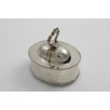 A VICTORIAN ELECTROPLATED OVAL SPOON WARMER with a central handle & bead borders, by Mappin