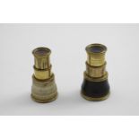 AN EARLY 19TH CENTURY GILT COPPER MOUNTED IVORY MONOCULAR with two drawer focusing, signed "J.