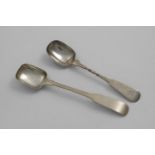 A SCOTTISH PROVINCIAL SUGAR SPOON Fiddle pattern with a "twist" in the stem, initialled "C", by