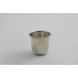 A LATE 18TH CENTURY FRENCH BEAKER of campana form with incised reeding below the rim, initialled "