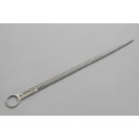 A GEORGE III MEAT SKEWER with a ring handle, crested, by Josiah & George Piercy, London 1815; 13" (