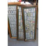 Motorcycle Cigarette Cards Framed and Glazed. Three sets of cigarette cards, each of 50 cards, and