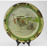 Royal Doulton Motoring Series Ware. An unusually large and rare,14-inch underglaze colour-transfer