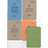 Lucas Ltd - Confidential Price List. Five rare Lucas publications dated, 1940, 1939, 1938, 1937