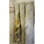 ROLLS OF VINTAGE 1960'S/1970'S MATERIAL 4 large rolls of vintage floral pattern cotton material,