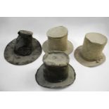 EARLY VINTAGE HATS - ARTS & CRAFTS INTEREST including some possibly 18thc, one with pony skin