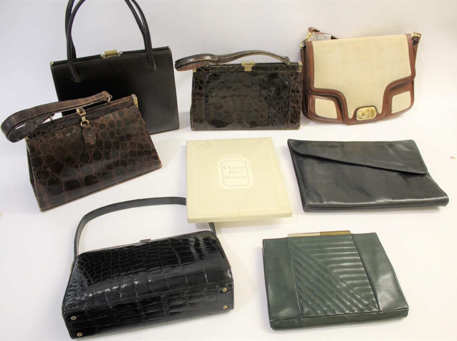 VINTAGE BAGS & ACCESSORIES a mixed lot including two pairs of Christian Dior stockings in original