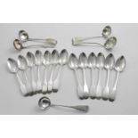 A SET OF SEVEN SCOTTISH PROVINCIAL FIDDLE DESSERT SPOONS by Alexander Cameron of Dundee 1820-40