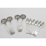 SIX SCOTTISH PROVINCIAL FIDDLE PATTERN TEA SPOONS initialled "MC", by Robert Keay of Perth (RK,