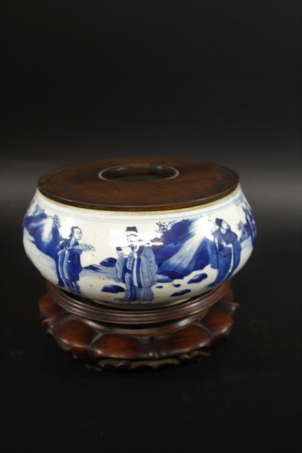 CHINESE PORCELAIN BLUE & WHITE CENSER - KANGXI Qing Dynasty Kangxi period, the rounded sides - Image 2 of 44