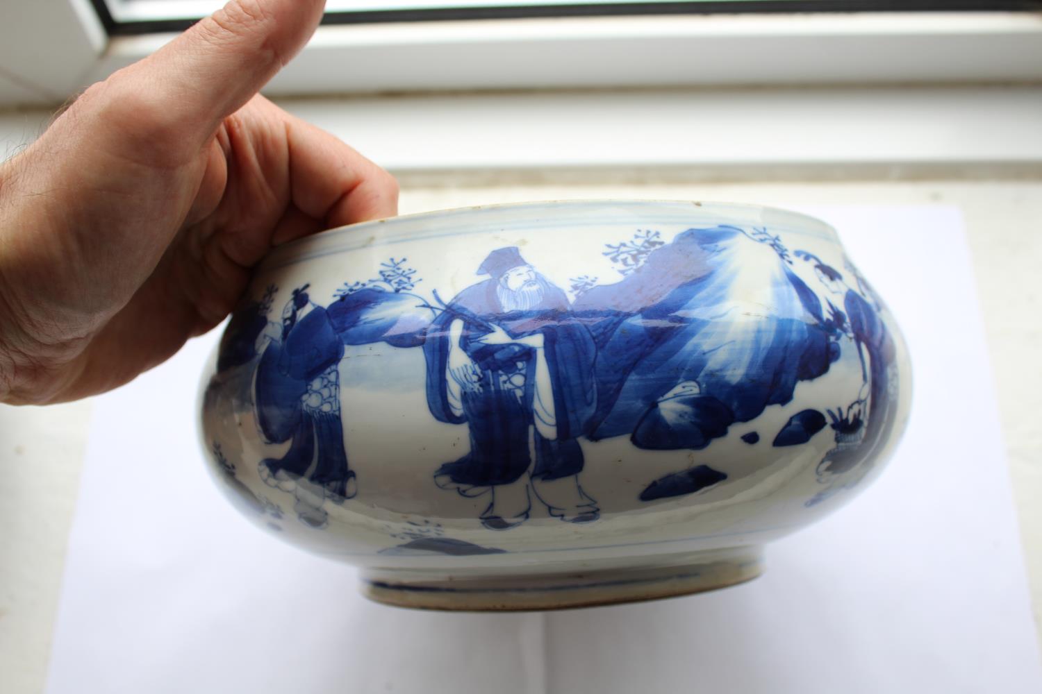 CHINESE PORCELAIN BLUE & WHITE CENSER - KANGXI Qing Dynasty Kangxi period, the rounded sides - Image 26 of 44