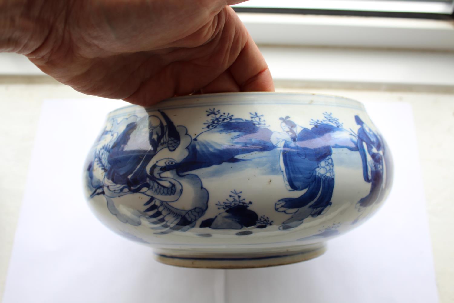 CHINESE PORCELAIN BLUE & WHITE CENSER - KANGXI Qing Dynasty Kangxi period, the rounded sides - Image 24 of 44