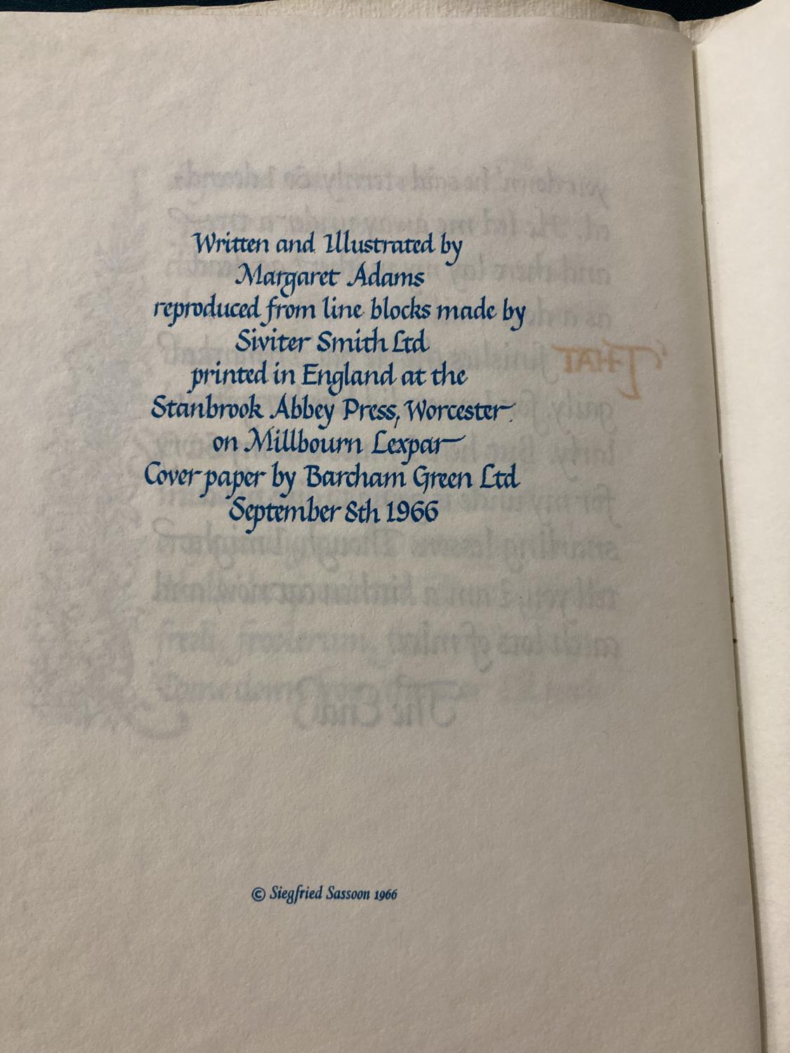 Sassoon, Siegfried. An Octave, number 9 of 350 copies, signed by the author, portrait - Image 8 of 8