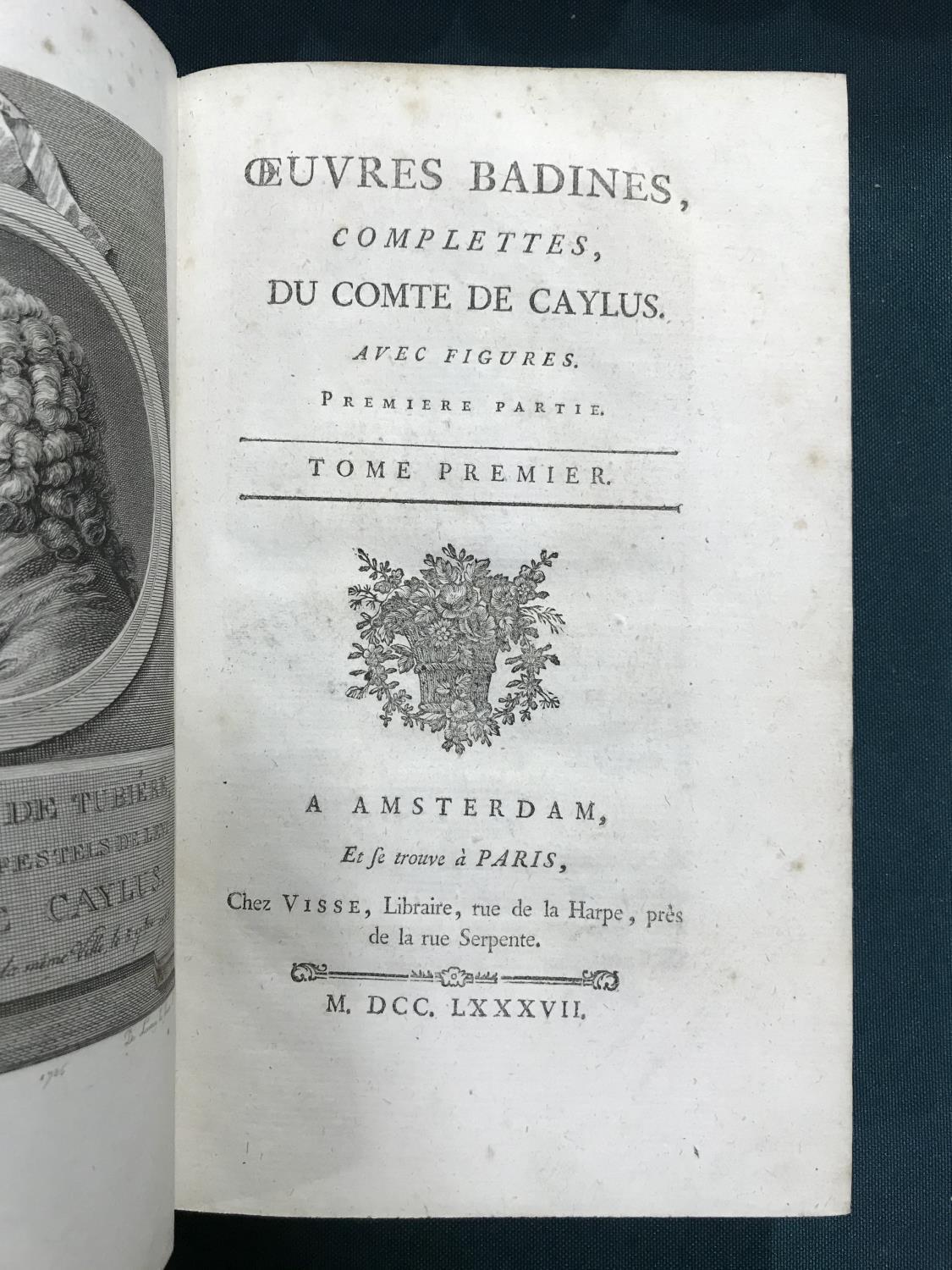 Caylus, Anne Claude Phillipe, Comte de. Oeuvres Badines Completes, 12 volumes, engraved portrait - Image 3 of 5