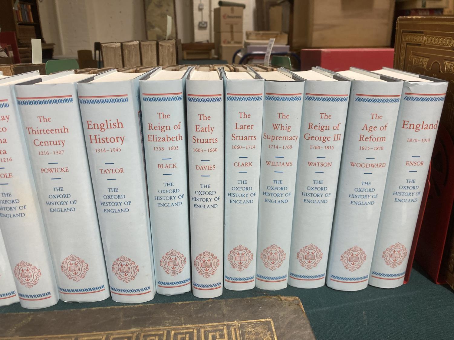 Clarke, Sir George, editor. The Oxford History of England, 16 volumes, original cloth, dust-jackets, - Image 2 of 2