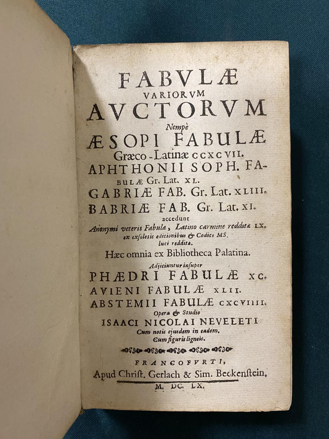 Aesop. Fabulae Variorum Auctorum…, numerous woodcuts in text by Virgil Solis, text browned, - Image 2 of 9