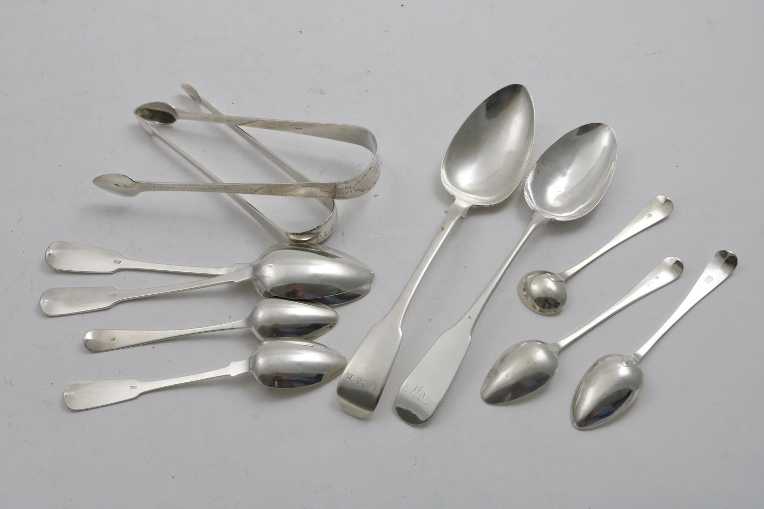 CHANNEL ISLES:- The following pieces by Jacques Quesnel of Jersey:- two pairs of sugar tongs, two