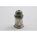 AN EARLY 18TH CENTURY GERMAN "LIGHTHOUSE" SUGAR CASTER with a domed, bayonet-fitting cover (