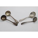 A PAIR OF EARLY VICTORIAN SAUCE LADLES Fiddle, Thread and Shell pattern, crested, by S. Hayne & D.