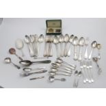 A MISCELLANEOUS QUANTITY OF SWEDISH FLATWARE including a cased set of six coffee spoons, many pieces