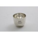 A LATE VICTORIAN TUMBLER CUP initialled and dated "Jan.7th 1947" on the base, with a script cypher