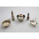 A MIXED LOT:- An Edwardian rose bowl, a Victorian two-handled nut dish with embossed fluting, a