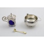 AN EARLY 19TH CENTURY FRENCH PIERCED MUSTARD POT (blue glass liner), by Jean-Pierre Bibron, Paris