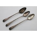 A PAIR OF GEORGE III OLD ENGLISH BEAD PATTERN BASTING SPOONS by Thomas Northcote, London 1784 and