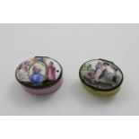 NELSON:- A late 18th century enamelled copper patch box, oval with the portrait of Admiral Nelson on