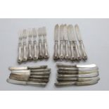 A SET OF SIX VICTORIAN ALBERT PATTERN FISH KNIVES AND SIX FISH FORKS with engraved blades and tines,