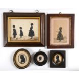 ENGLISH SCHOOL 19TH CENTURY Two portraits of children with sepia background and heightened with gilt