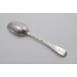 A GEORGE II SCOTTISH PROVINCIAL TABLE SPOON Hanoverian pattern, with engraved crest and motto, by