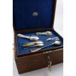 SCOTTISH FIDDLE PATTERN FLATWARE:- A set of twelve dessert spoons, initialled "AAK", by R. Gray &
