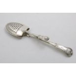 BY PAUL STORR:- A George III Hourglass pattern fish slice with a sprung upper blade, crested, London