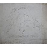 A FOLIO OF DRAWINGS & WATERCOLOURS comprising six signed works by David Scott (`Of Intellect`, `Of